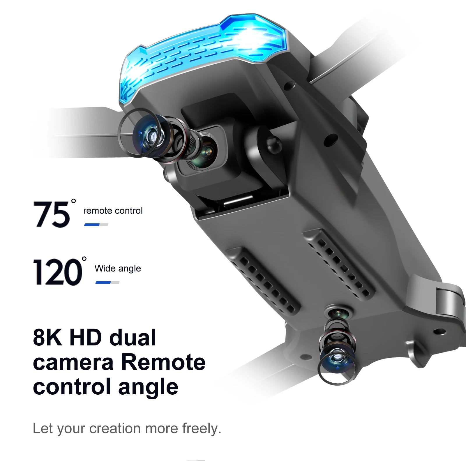 QJ S106 GPS Drone, 75 remote control 120 wide angle 8k hd dual camera remote