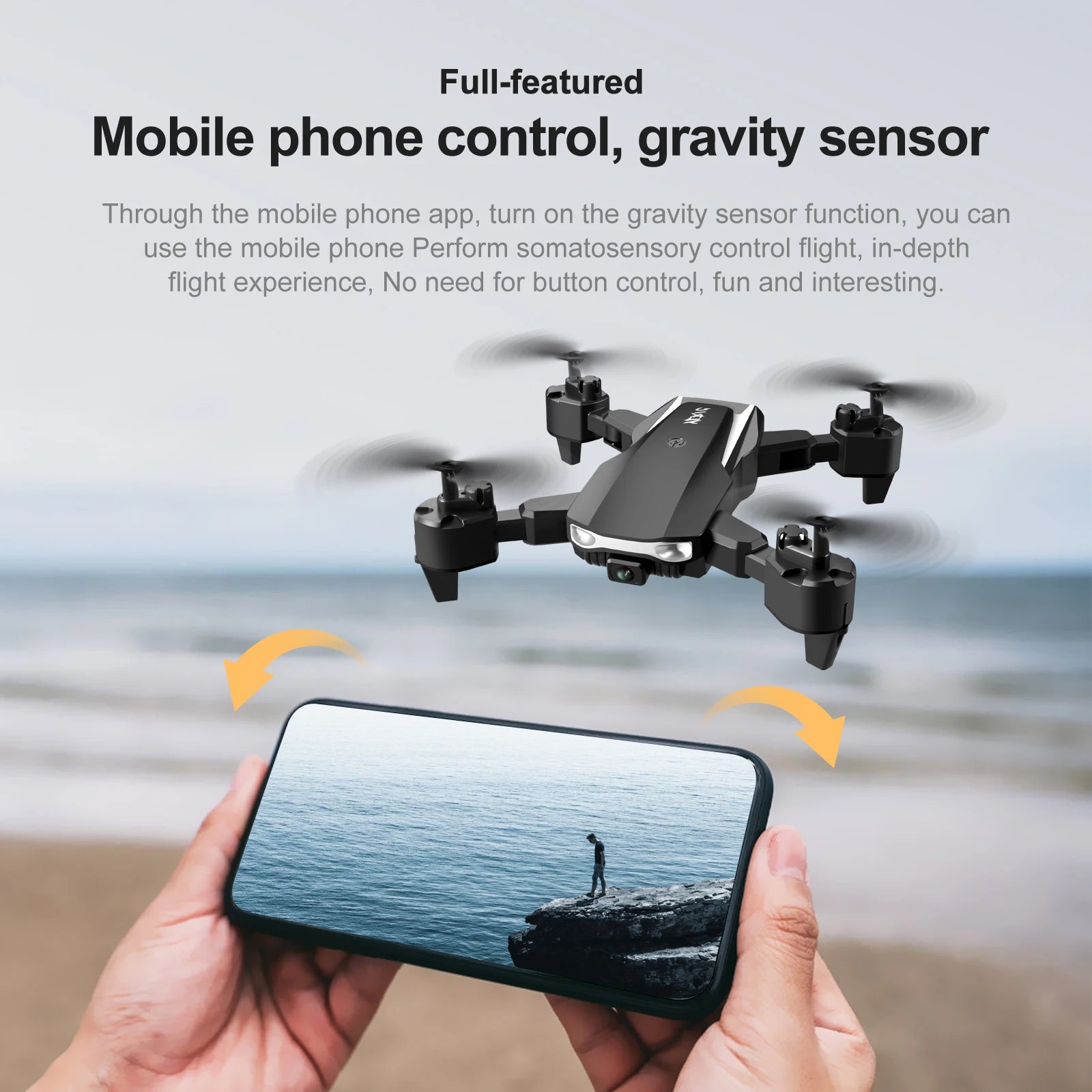 S90 طائرة صغيرة بدون طيار - كاميرا 4K عالية الدقة بزاوية واسعة ESC 1080P WiFi Fpv كاميرات مزدوجة الارتفاع تحافظ على ألعاب طائرات الهليكوبتر للأولاد 28 S90 Mini Drone, mobile phone control, gravity sensor through the mobile phone app, turn on