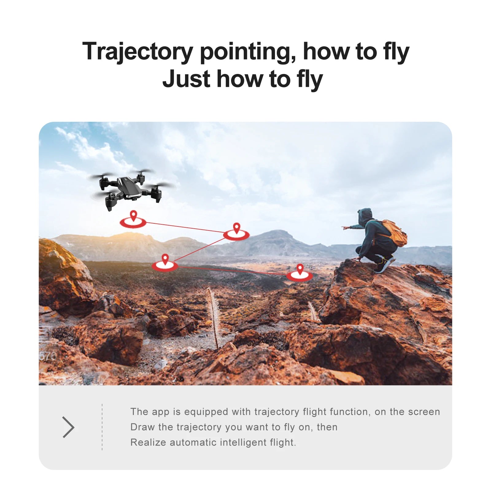S90 طائرة صغيرة بدون طيار - كاميرا 4K عالية الدقة بزاوية واسعة ESC 1080P WiFi Fpv كاميرات مزدوجة الارتفاع تحافظ على ألعاب طائرات الهليكوبتر للأولاد 31 S90 Mini Drone, the app is equipped with trajectory flight function, on the screen draw the