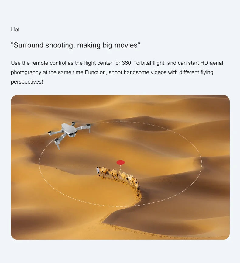 F3 drone, use the remote control as the flight center for 360 orbital flight 