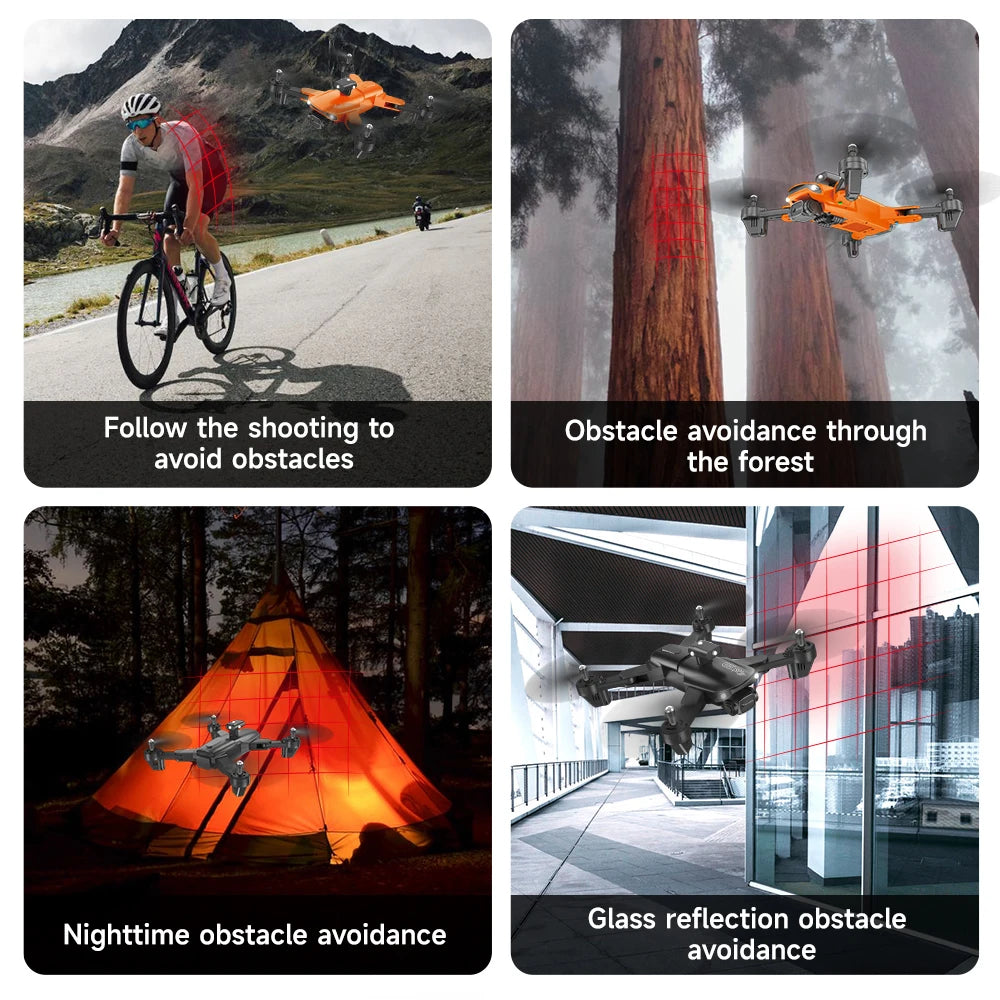 QJ F184 Drone, avoid obstacles through avoid obstacles the forest glass reflection obstacle avoidance avoidance