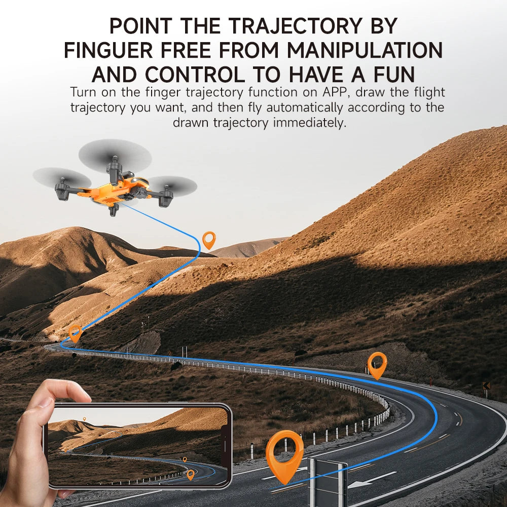 QJ F184 Drone, free from manipulation and control to have fun turn on the trajectory function on