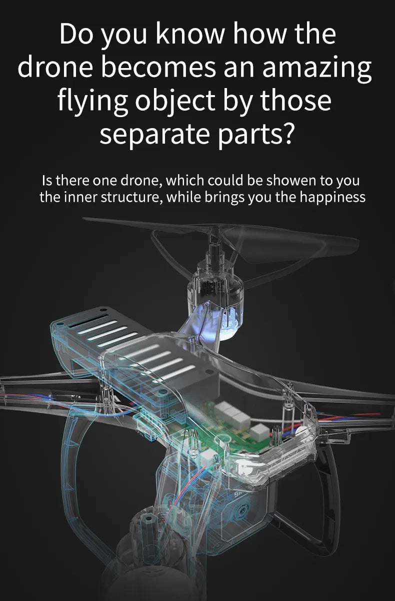 JJRC H108 DIY Assembly RC Drone, do you know how the drone becomes an amazing flying object by those separate