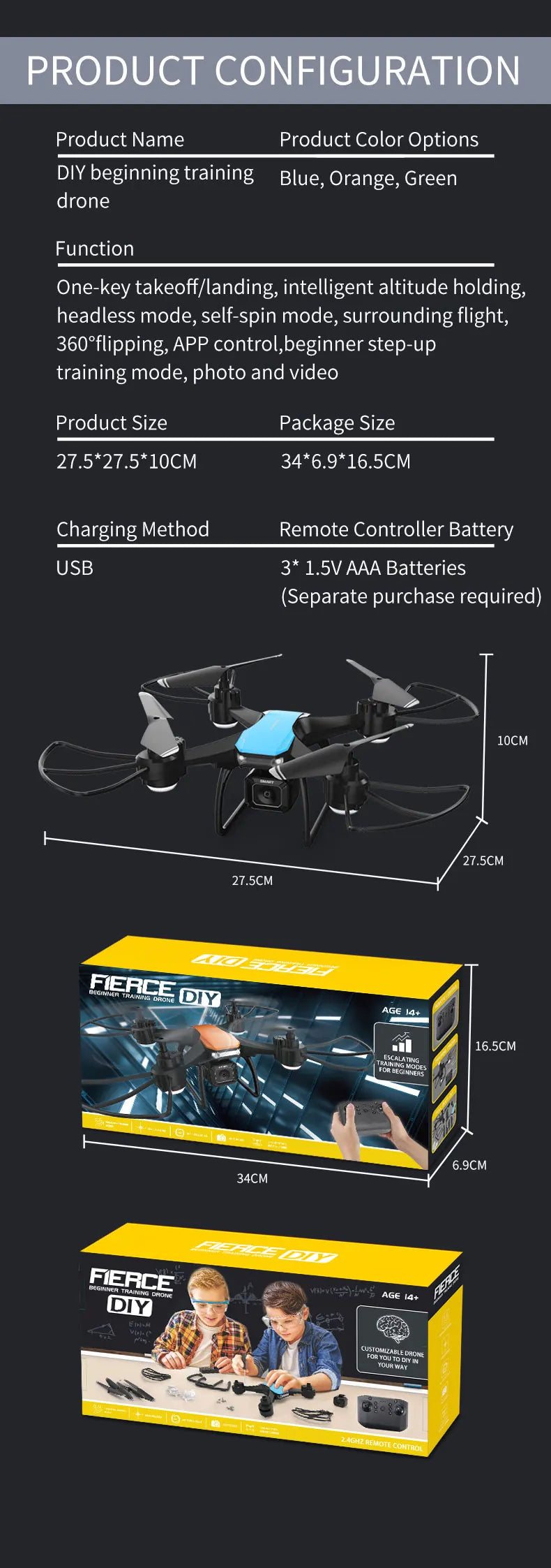 accessories: camera (camera version only), usb charging cable,