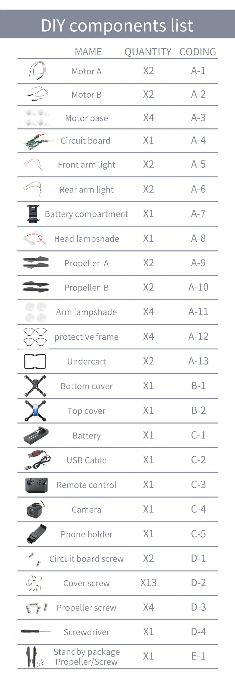 h108 diy advanced drone body battery: 3.7v1800