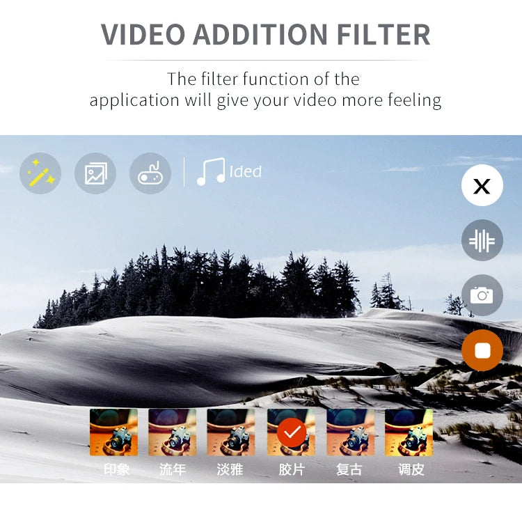 Visuo XS816 Drone, video addition filter the filter function of the application will give your video more
