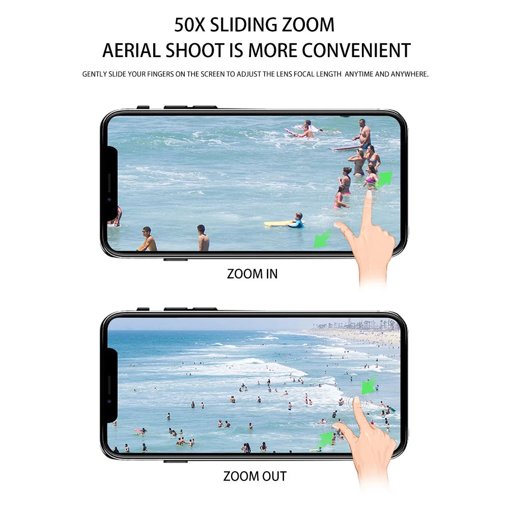 GD89 PRO Drone, 50x sliding zoom aerial shoot is more convenient slide your fingers on the