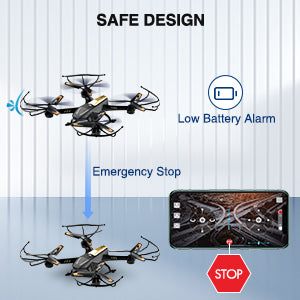 طائرة بدون طيار ATTOP A8 - طائرة بدون طيار FPV أكبر حجمًا بدقة 1080 بكسل مع كاميرا بمفتاح واحد لبدء التشغيل/التحويم/جهاز تحكم عن بعد للأطفال في الأرض/التطبيق/التحكم في الصوت/الإيماءات، 24 دقيقة من الطيران المنخفض، تصميم آمن للتحذير من البطارية 13 ATTOP A8 Drone, safe design battery alam emergency stop lovi