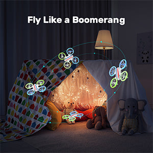 DEERC D23 Drone, full protection propellers isolated by the protection guard increasing flight safety