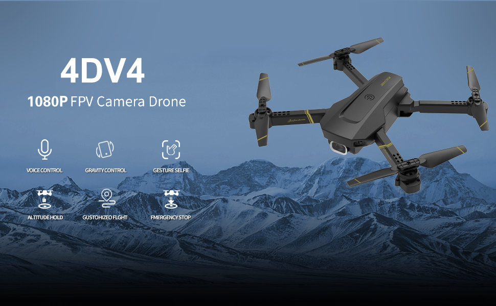 طائرة بدون طيار DRONEEYE 4DV4 - مع كاميرا 1080 بكسل للبالغين، HD FPV Live Video RC Quadcopter Helicopter للمبتدئين، هدايا ألعاب الأطفال، بطاريتان وحقيبة حمل، تثبيت الارتفاع، نقاط الطريق، قلاب ثلاثي الأبعاد، وضع بدون رأس 9 DRONEEYE 4DV4 Drone - with 1080P Camera, DRONEEYE 4DV4 Drone, 4dv4 1080p fpv camera drone (1