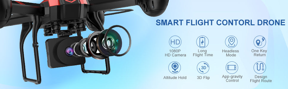 SANROCK X105W Drone, smart flight contorl drone hd; 1080p long