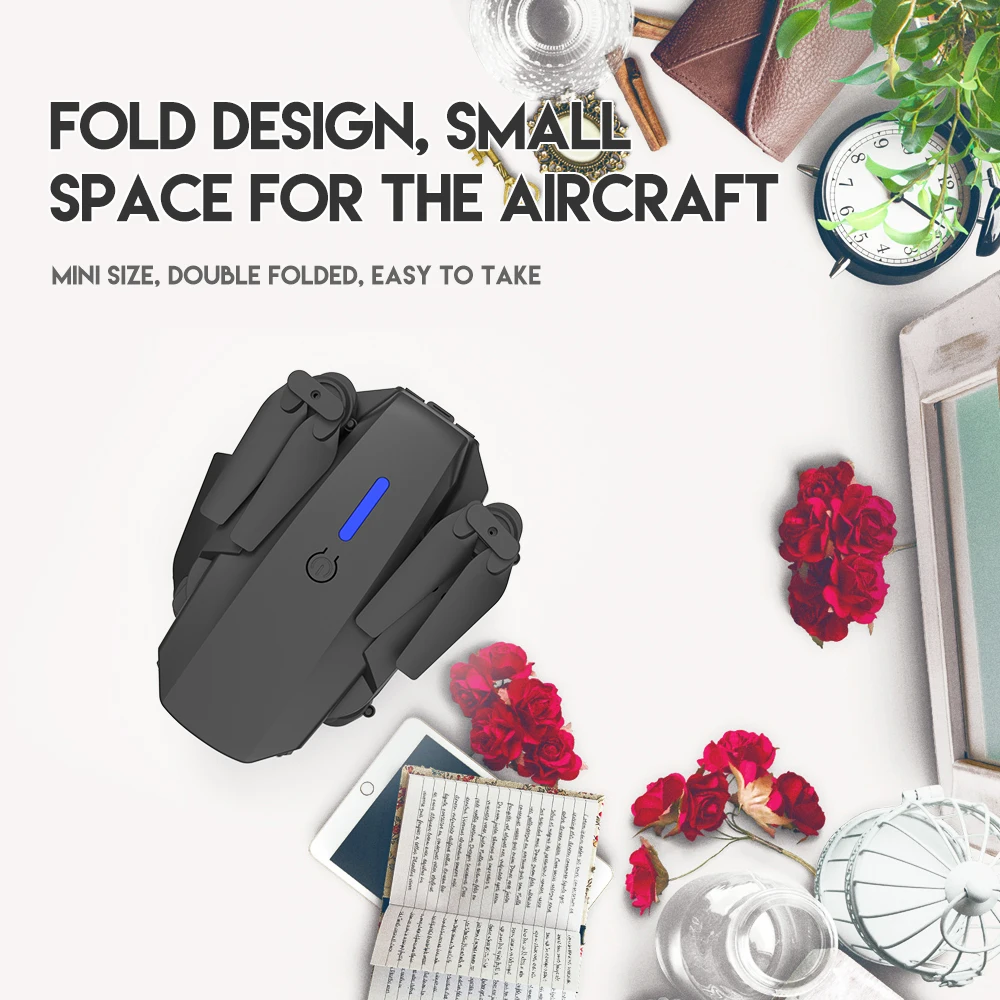 KBDFA E88 Pro Drone, fold design; small space for the aircraft mini size, double folded,