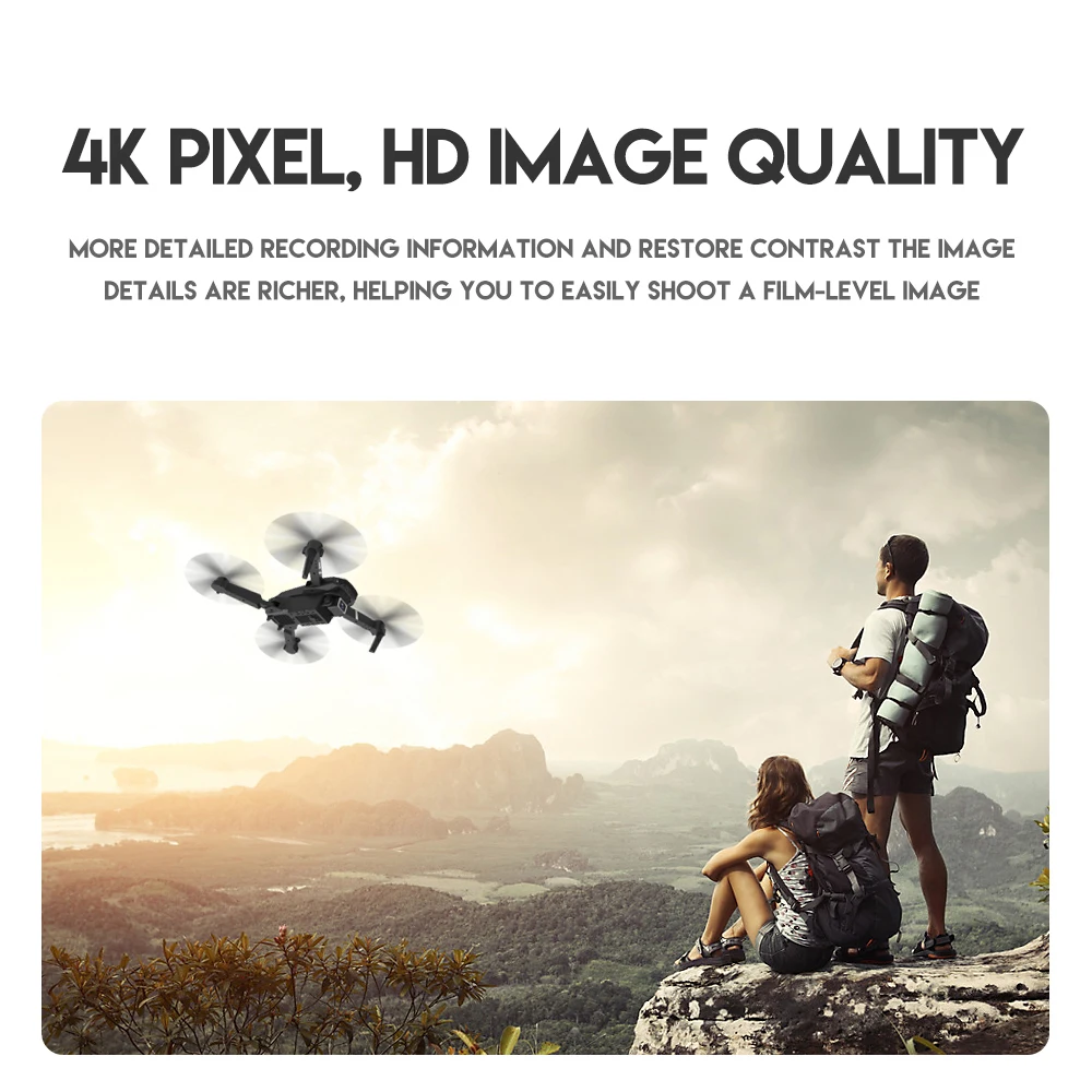 KBDFA E88 Pro Drone, 4k pixel, hd image quality more detailed recording information