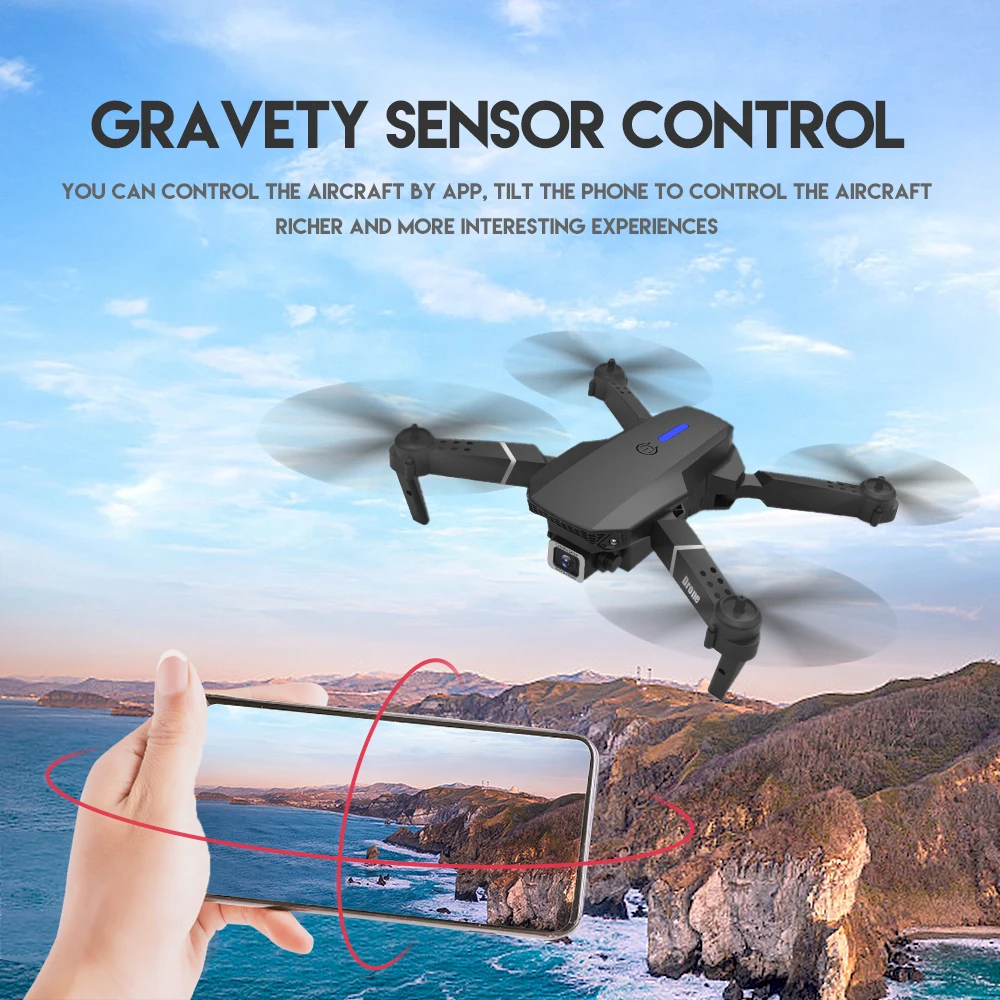 KBDFA E88 Pro Drone, gra vety sensor control you can control the aircraft by app,