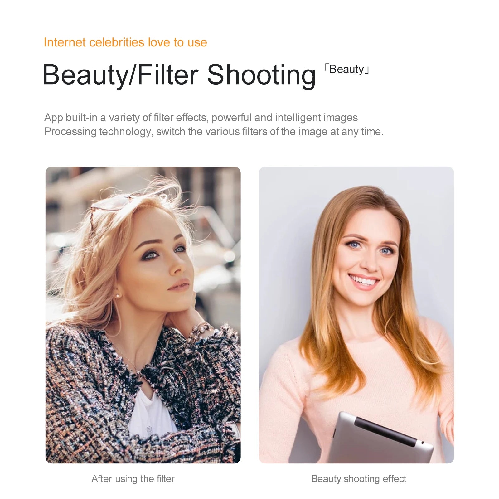 KBDFA E100 Mini Drone, beautylfilter shooting 'beauty app built-in
