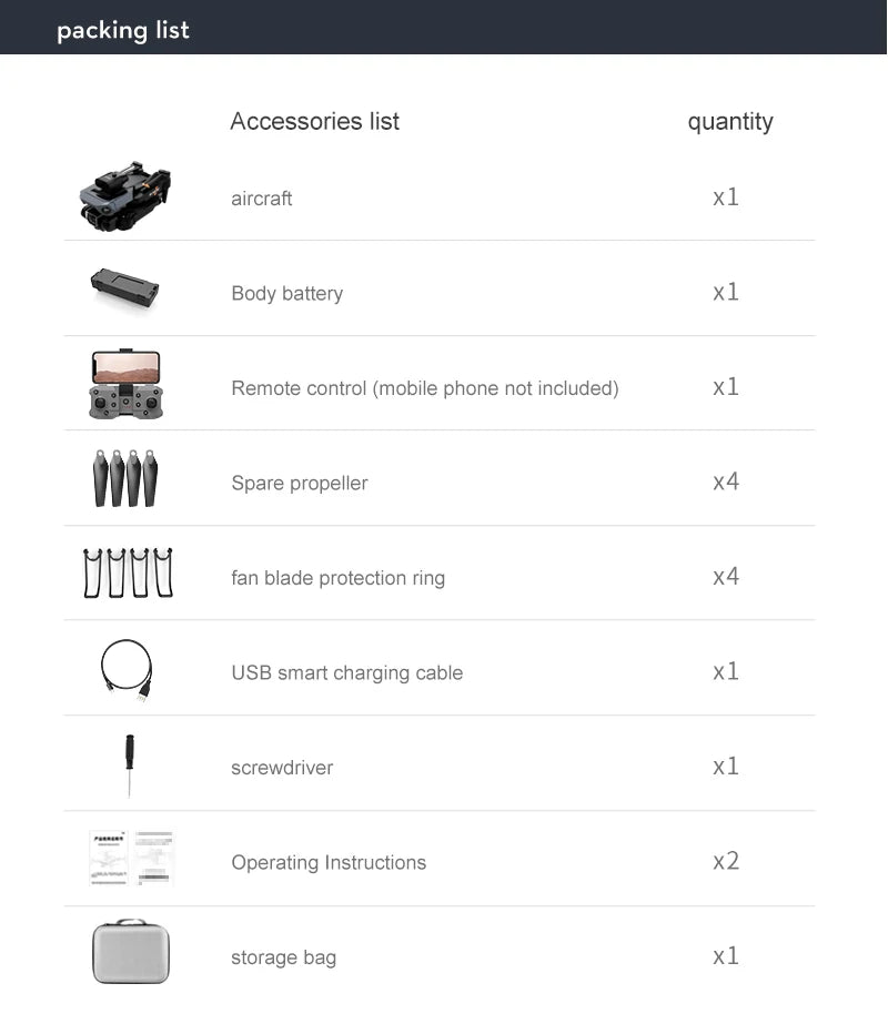 NEW K6 Drone, packing list quantity aircraft xl body battery (mobile phone not included