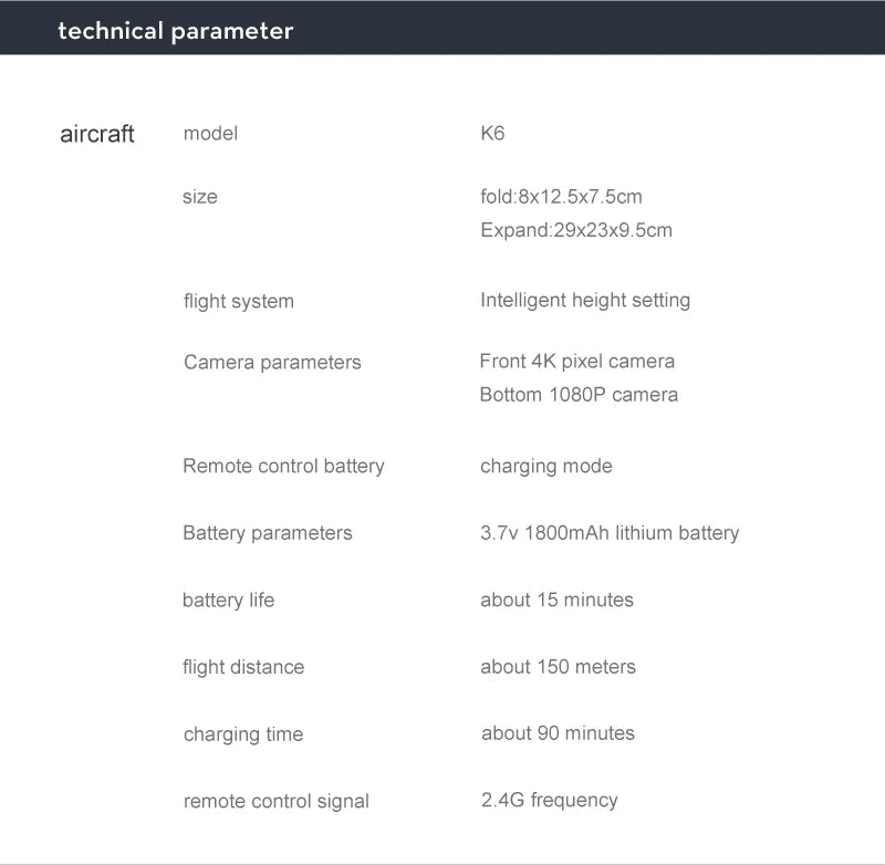 NEW K6 Drone, drone avo1d o3stacles on all