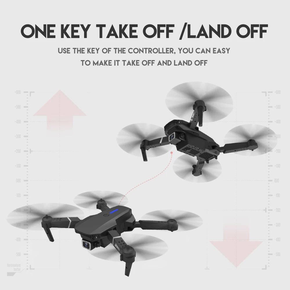 2024 E88 Pro Drone, - 4 channel which can do ascend, descend, forward, back