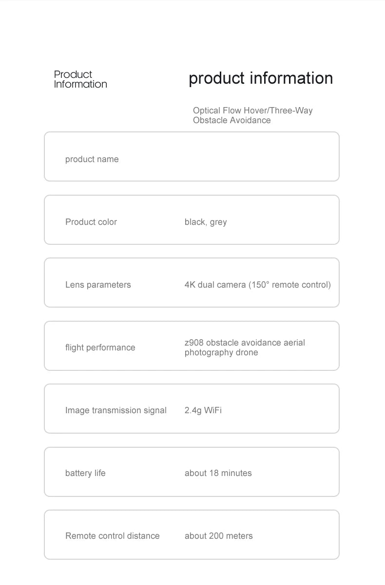 New Z908 Pro Drone, obstacle avoidance aerial flight performance photography drone image transmission signal 2.4g