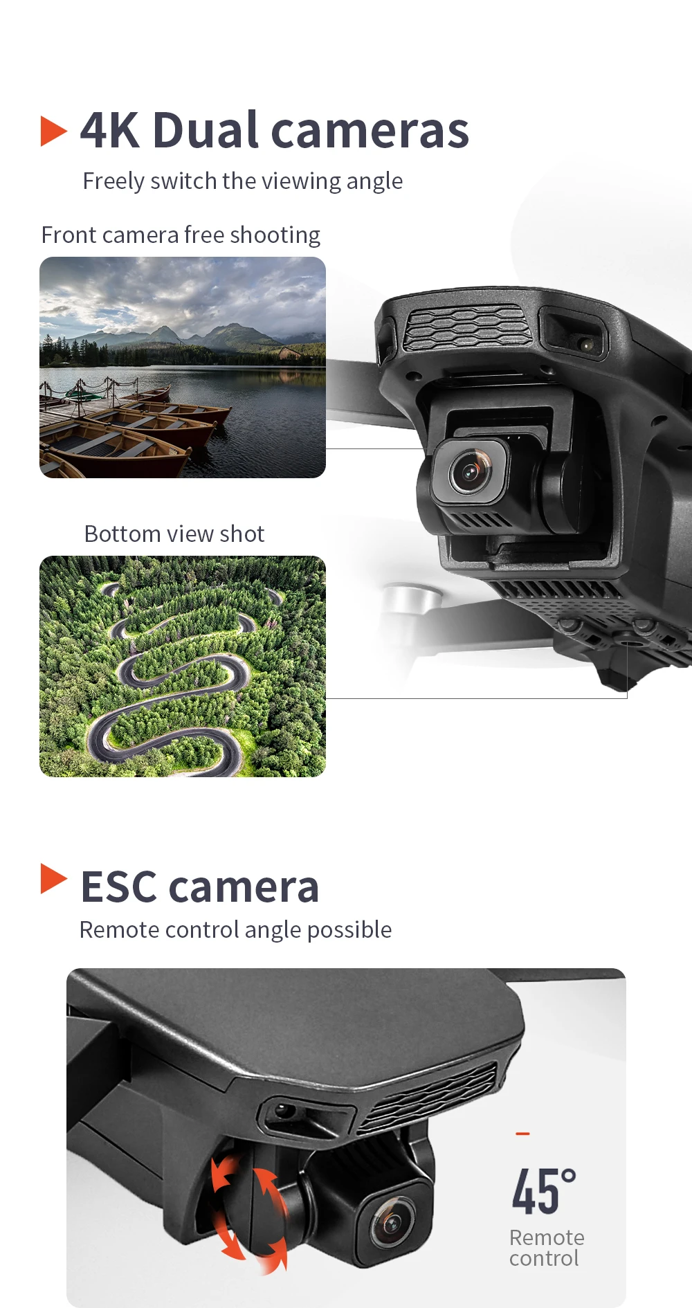 L300 Drone - كاميرا 4K GPS محرك بدون فرشاة 5G FPV Quadcopter 1.2km 25min RC Helicopter كاميرا مزدوجة 12 L300 Drone, 4k dual cameras freely switch the viewing angle front camera free shooting bottom