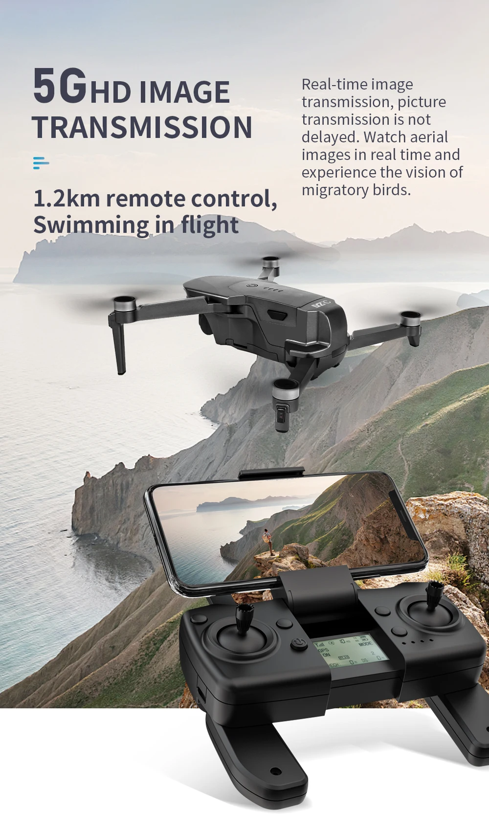 L300 Drone - كاميرا 4K GPS محرك بدون فرشاة 5G FPV Quadcopter 1.2km 25min RC Helicopter كاميرا مزدوجة 16 L300 Drone, 5ghd image real-time image transmission, picture transmission is