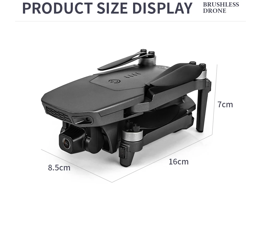 L300 Drone - كاميرا 4K GPS محرك بدون فرشاة 5G FPV Quadcopter 1.2km 25min RC Helicopter كاميرا مزدوجة 24 L300 Drone, Brushless product size display drone 7cm 16cm 8.5