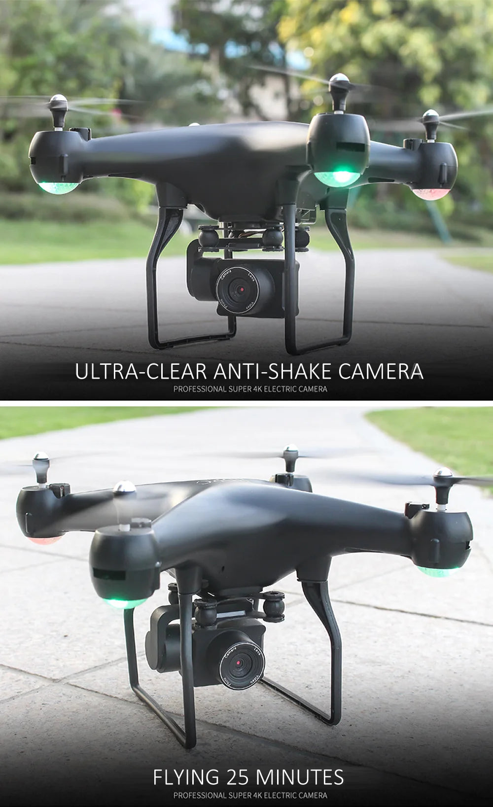 RC الطائرة بدون طيار FPV كوادكوبتر الطائرات بدون طيار مع كاميرا ESC 4K HD المهنية واسعة الزاوية التصوير الجوي حياة طويلة هليكوبتر التحكم عن بعد 24 RC Drone, ultra-clear anti-shake camera flying 25 minutes professional super 4