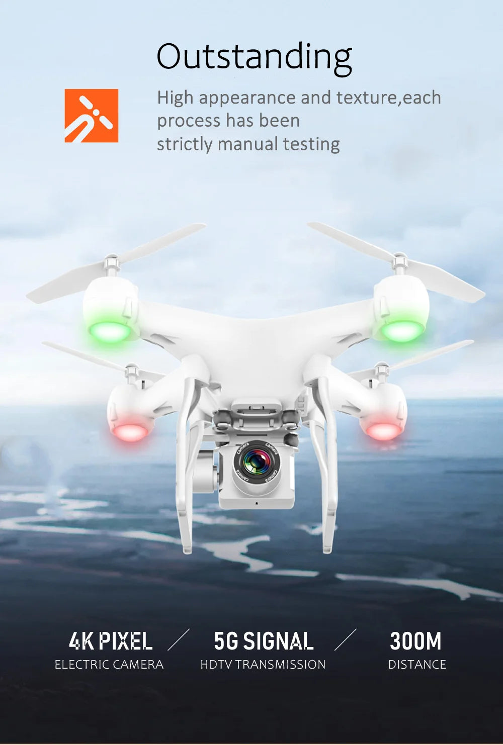 RC الطائرة بدون طيار FPV كوادكوبتر الطائرات بدون طيار مع كاميرا ESC 4K HD المهنية واسعة الزاوية التصوير الجوي حياة طويلة هليكوبتر التحكم عن بعد 30 RC Drone, each process has been strictly manual testing lk pixel 56 signal