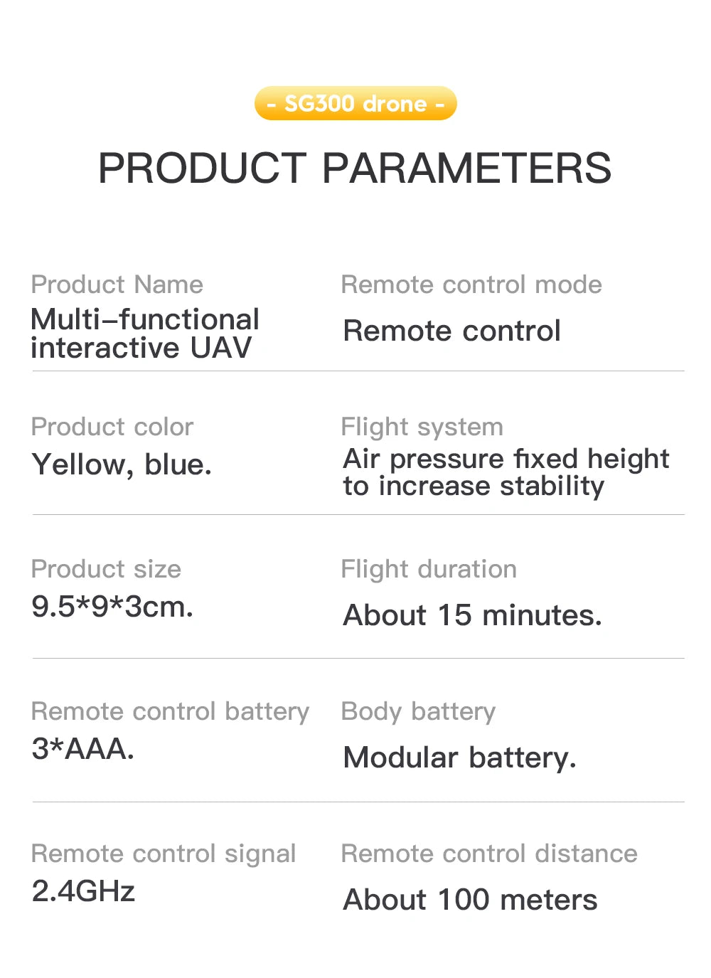 SG300/SG300S Mini Drone, sg300 drone product name remote control mode multi-functional remote