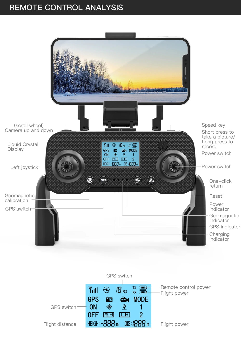 ZLL SG107 Pro Mini Drone - مع WIFI احترافية 4K HD كاميرا مزدوجة FPV Quadcopter التحكم بالإيماءات في التدفق البصري SG107Pro Rc Dron 34 ZLL SG107 Pro Mini Drone, remote control analysis (scroll wheel) speed camera up and down