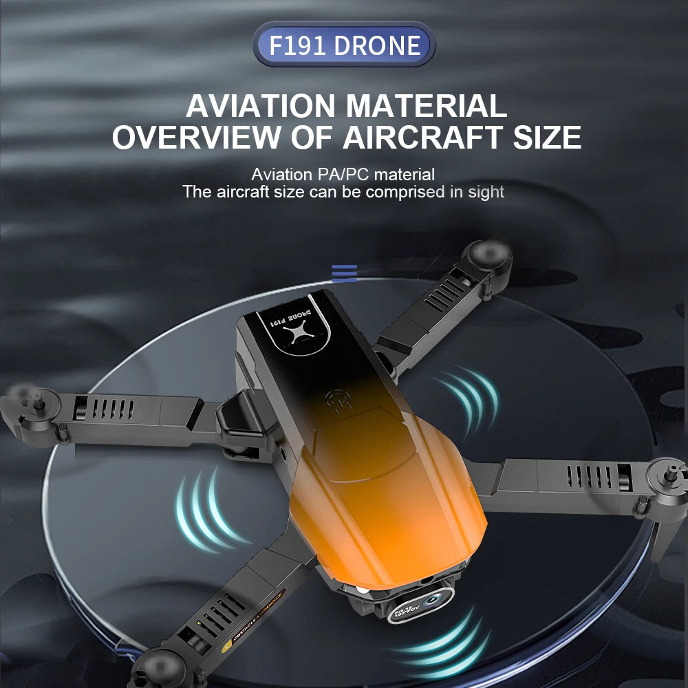 طائرة F191 صغيرة بدون طيار - كاميرا مزدوجة 4K واي فاي FPV أربعة جوانب لتجنب العوائق بالأشعة تحت الحمراء بمفتاح واحد للإقلاع والهبوط كوادكوبتر قابلة للطي 33 F191 Mini Drone, aircraft size can be comprised in sight 16d uot