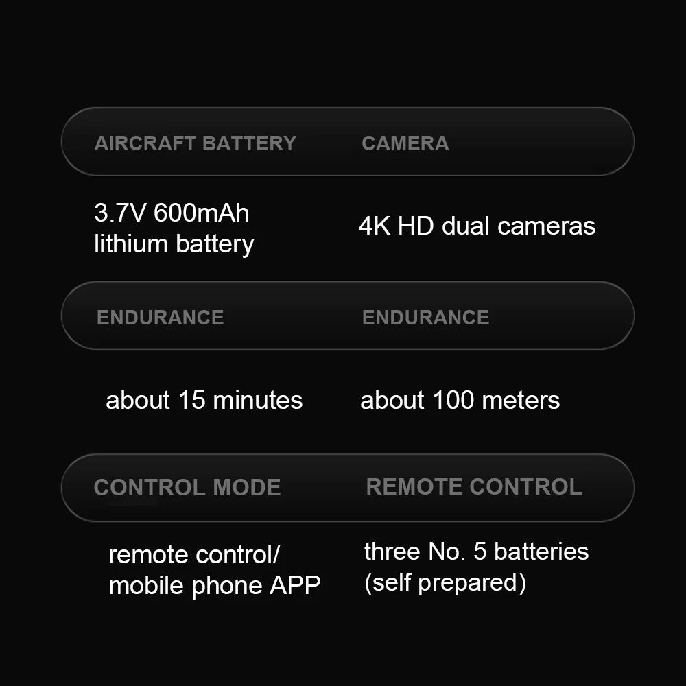 طائرة F191 صغيرة بدون طيار - كاميرا مزدوجة 4K واي فاي FPV أربعة جوانب لتجنب العوائق بالأشعة تحت الحمراء بمفتاح واحد للإقلاع والهبوط كوادكوبتر قابلة للطي 47 F191 Mini Drone, aircraft battery camera 3.7v 60omah 4k