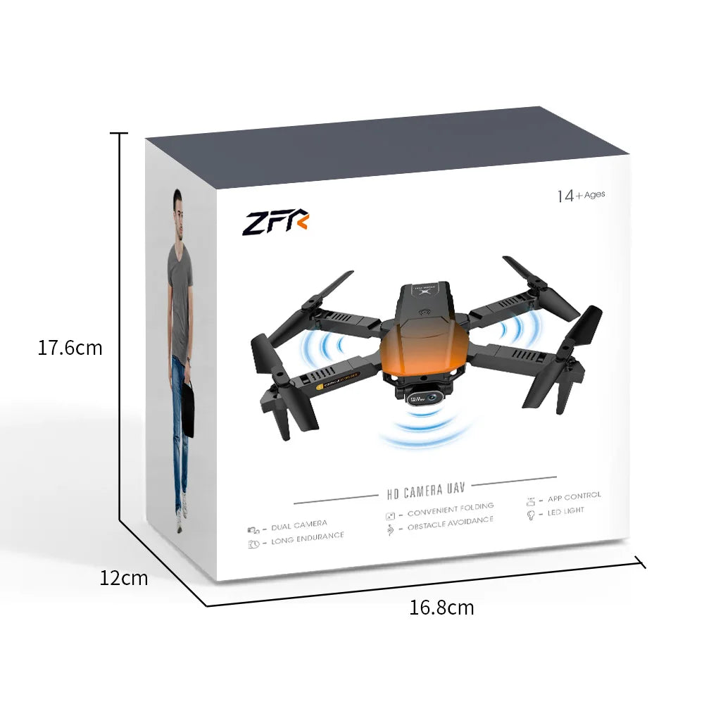 طائرة F191 صغيرة بدون طيار - كاميرا مزدوجة 4K واي فاي FPV أربعة جوانب لتجنب العوائق بالأشعة تحت الحمراء بمفتاح واحد للإقلاع والهبوط كوادكوبتر قابلة للطي 51 F191 Mini Drone, 14+ag8s ztt 17.6cm
