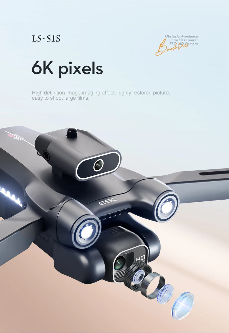 WYRX S1S GPS Drone - 5G 8K HD كاميرا مزدوجة احترافية واي فاي FPV تجنب العوائق التدفق البصري للطي كوادكوبتر لعبة بوي هدية 28 WYRX S1S GPS Drone, gsc ls-s1s brushless power