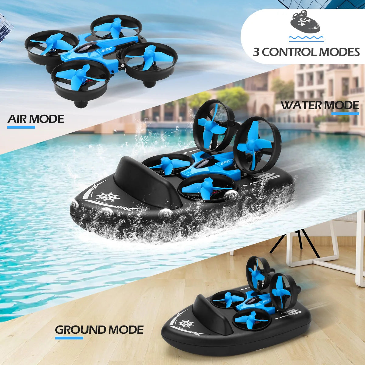 JJRC H36F RC Mini Drone, 3 control modes water mode air mode ground mode wa