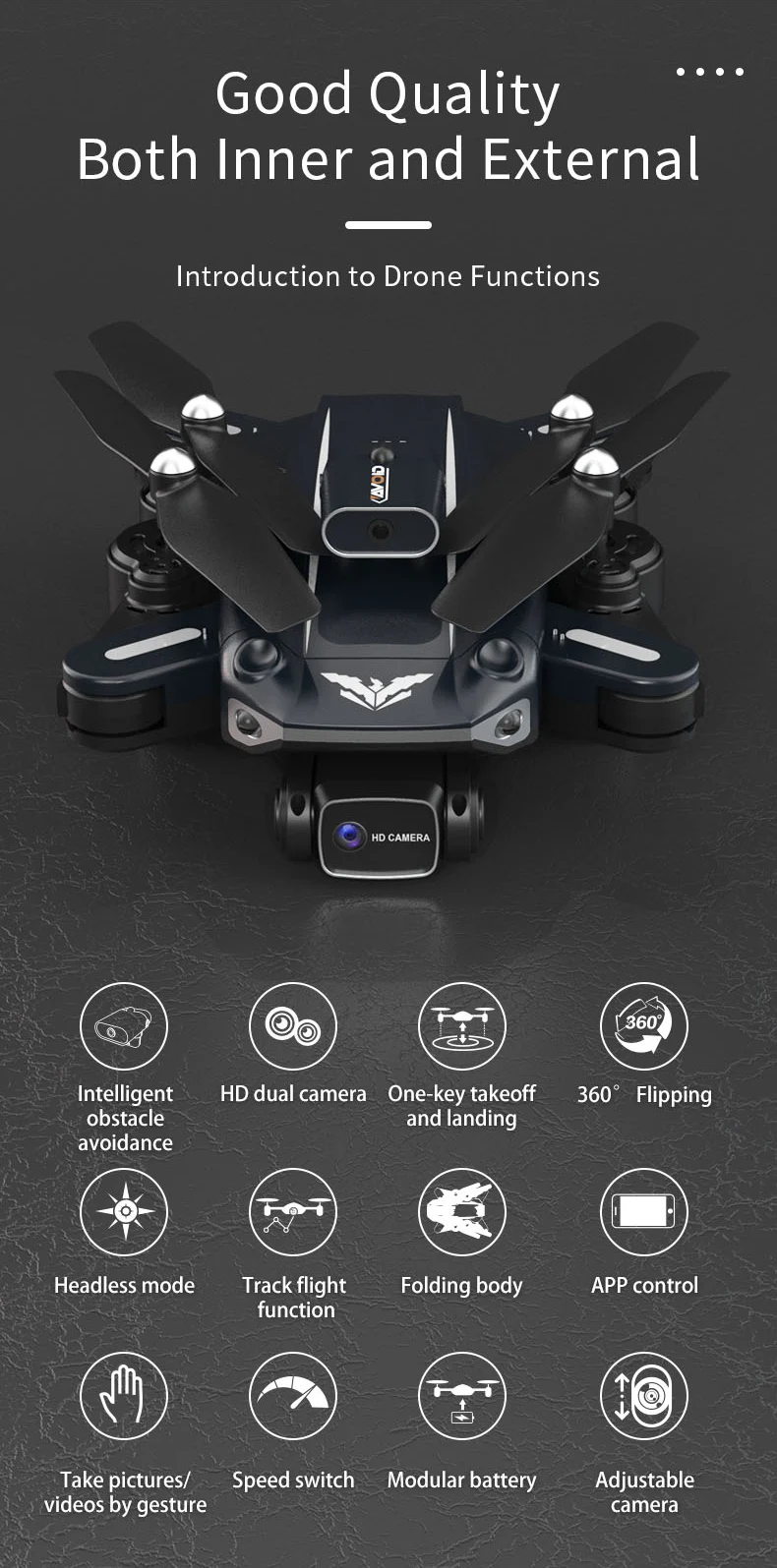 JJRC H109 RC Drone, good quality both inner and external introduction to drone functions hd dual