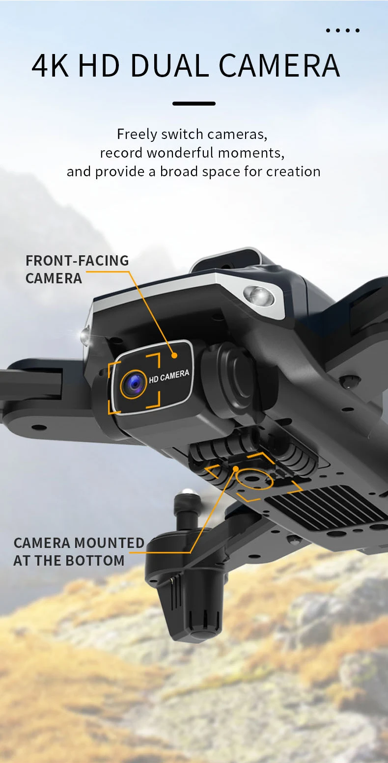 JJRC H109 RC Drone, 4k hd dual camera freely switch cameras, record wonderful moments
