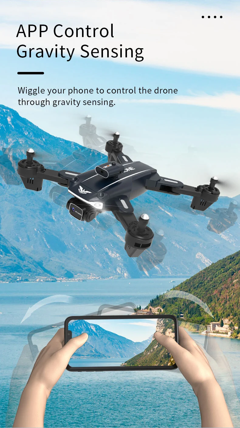 JJRC H109 RC Drone, app control gravity sensing wiggle phone to control the drone through