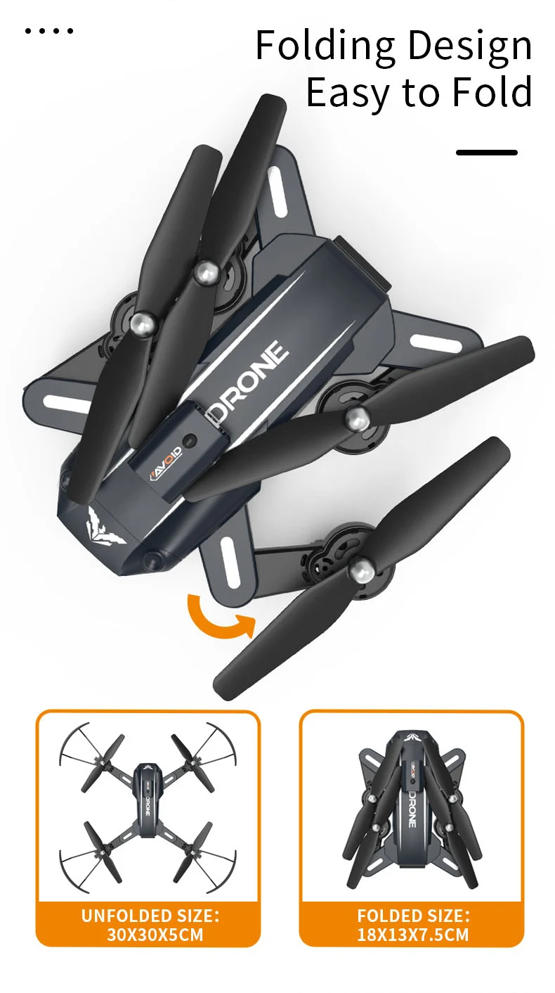 JJRC H109 RC Drone, folding design easy to fold % unfolded size: 30x