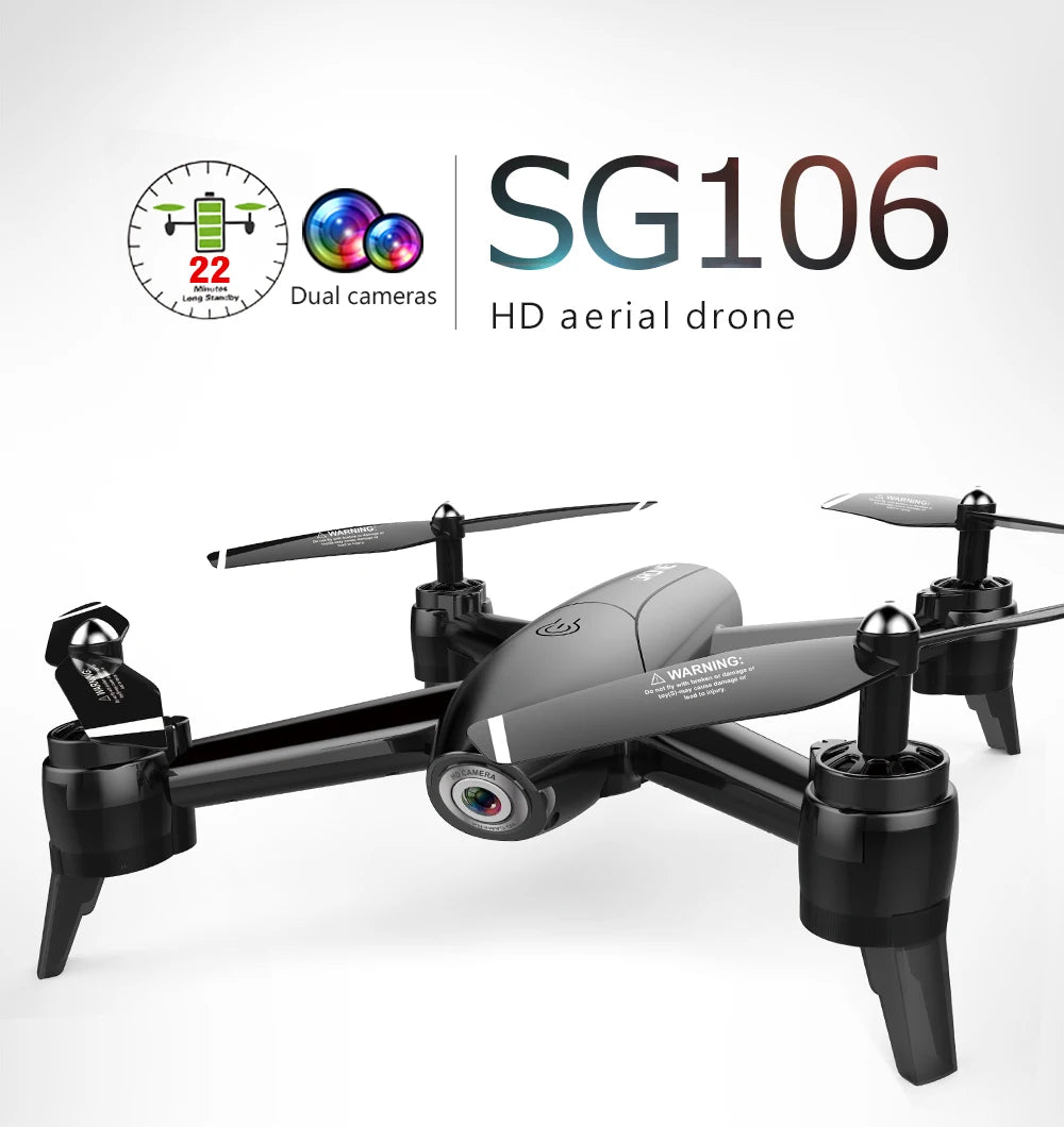 SG106 الطائرة بدون طيار - 4K 1080P HD كاميرا مزدوجة التدفق البصري الجوي كوادكوبتر FPV درون لعب للأطفال الأولاد عمر البطارية الطويل هدية 17 SG106 Drone, hd aerial drone 225 7673115t7n