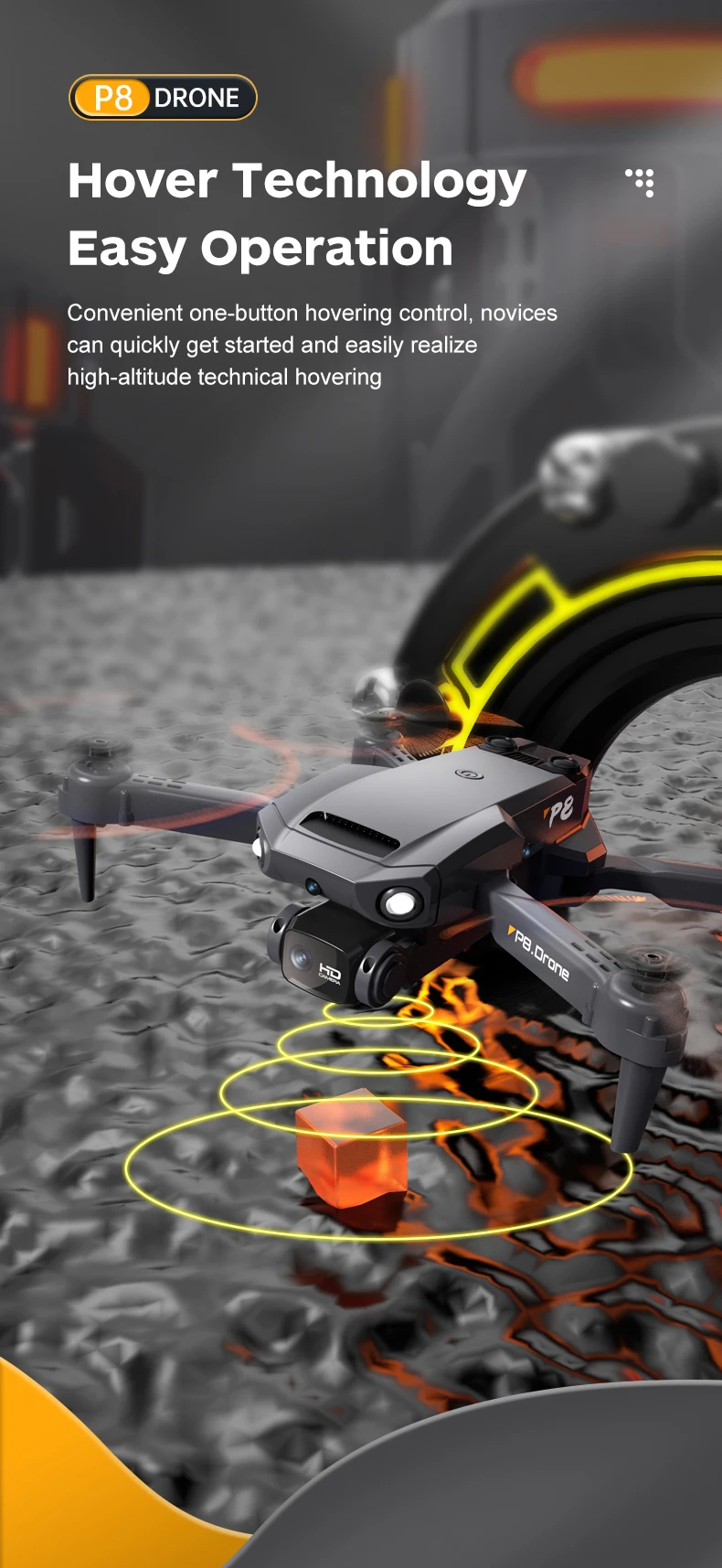 KBDFA P8 Drone, p8 drone hover technology easy operation convenient one-button hover