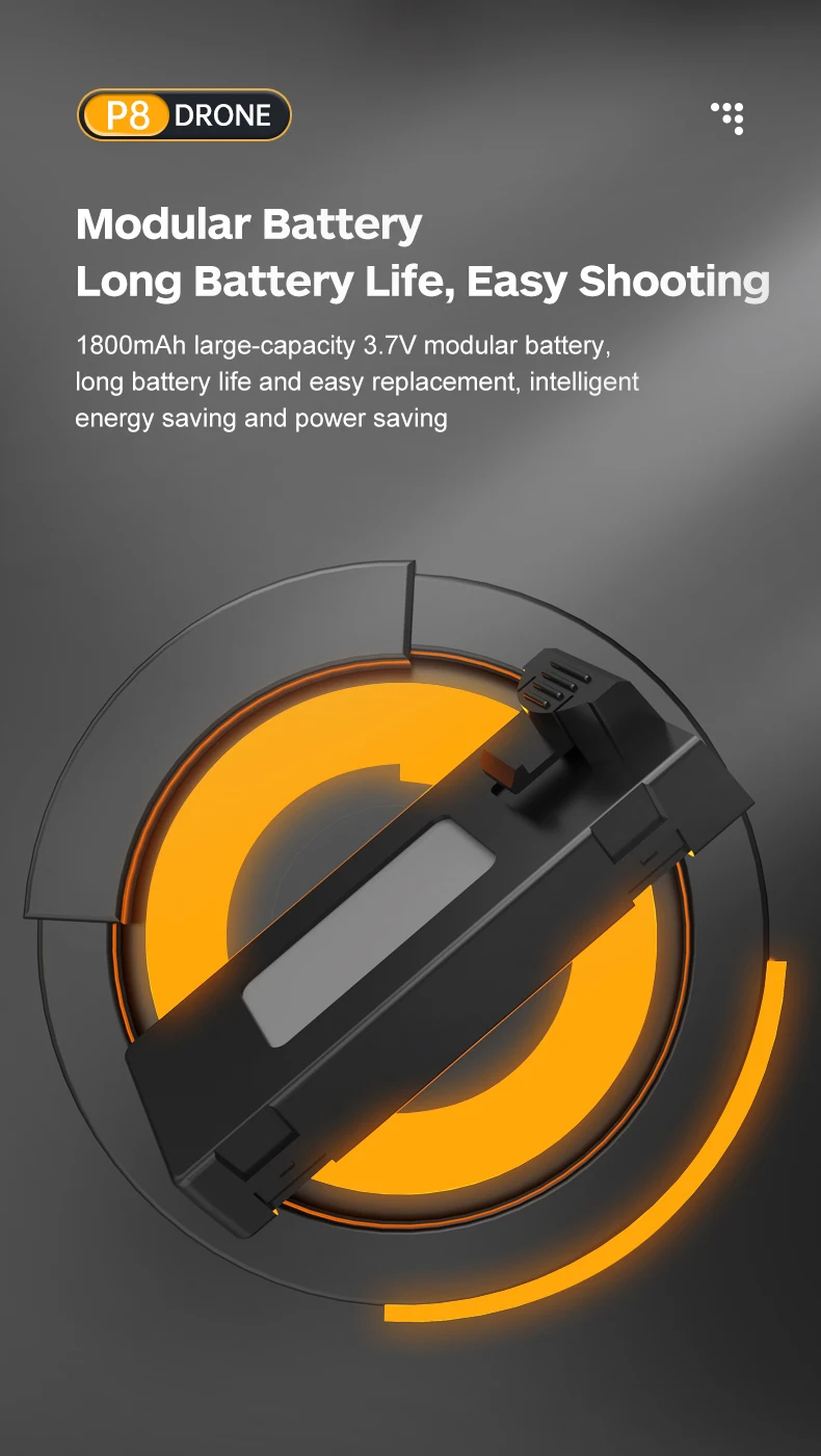 KBDFA P8 Drone, p8 drone modular battery long battery life, easy shooting 180o