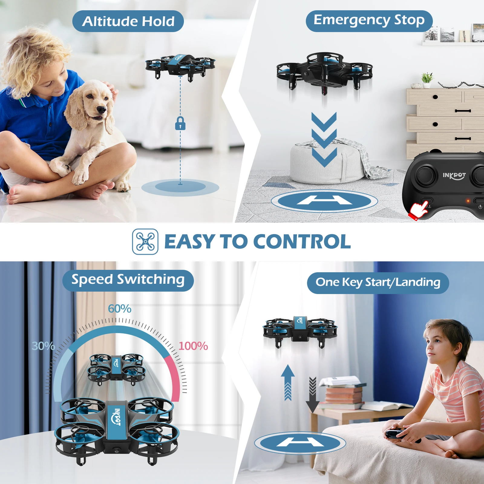 I06 RC Drone, altitude hold emergency stop 129641u inkdot
