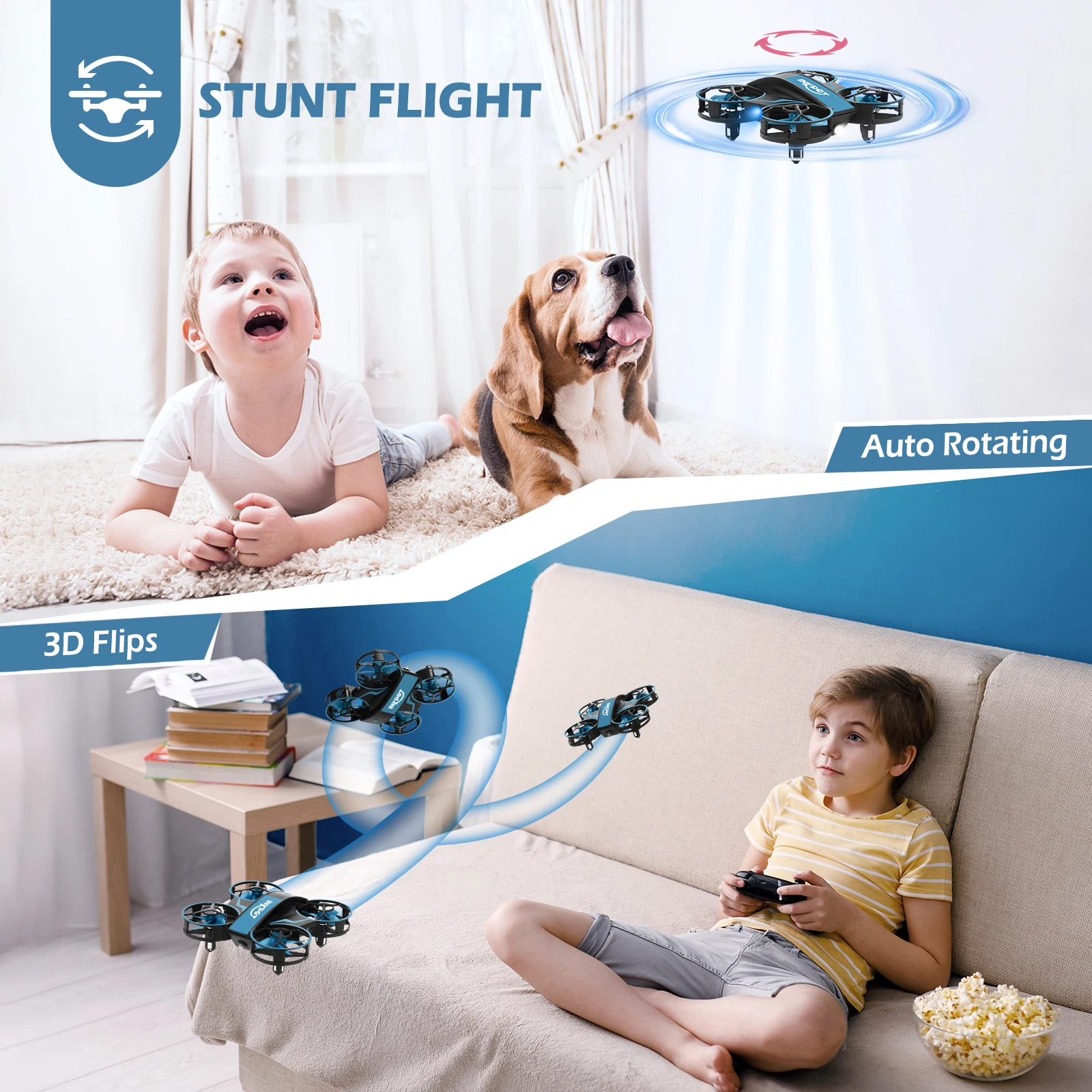 I06 RC Drone, stunt flight auto rotating 3d flips ue5