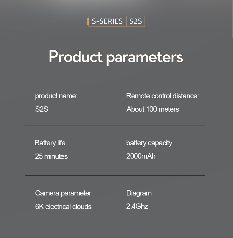 S2S mini drone, S-SERIES 525 Product name: Remote control distance: S2S About 100 meters