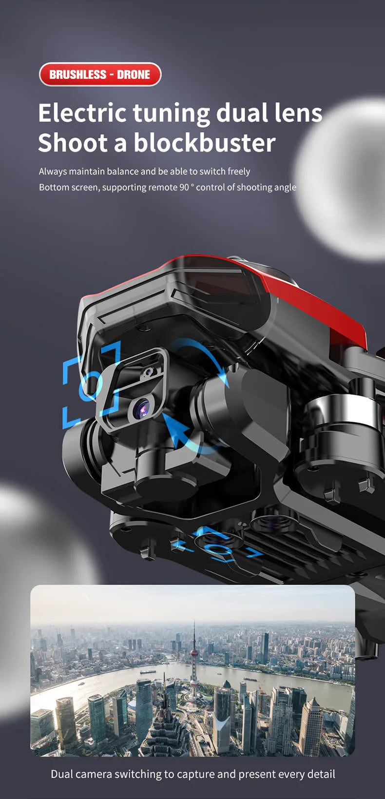 S178 L818 Drone, drone electric tuning dual lens shoot a blockbuster always maintain balance