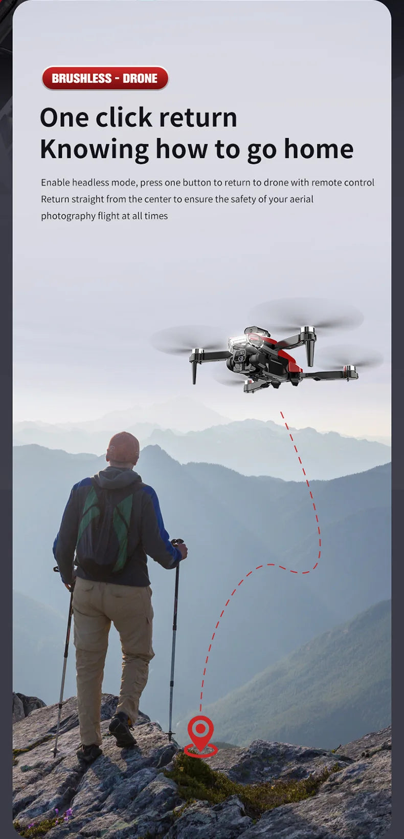 S178 L818 Drone, headless drone one click return knowing how to go home enable headless