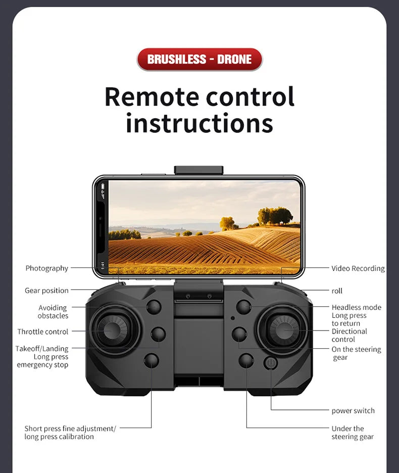 S178 L818 Drone, drone remote control instructions photography video recording . long press to return throttle
