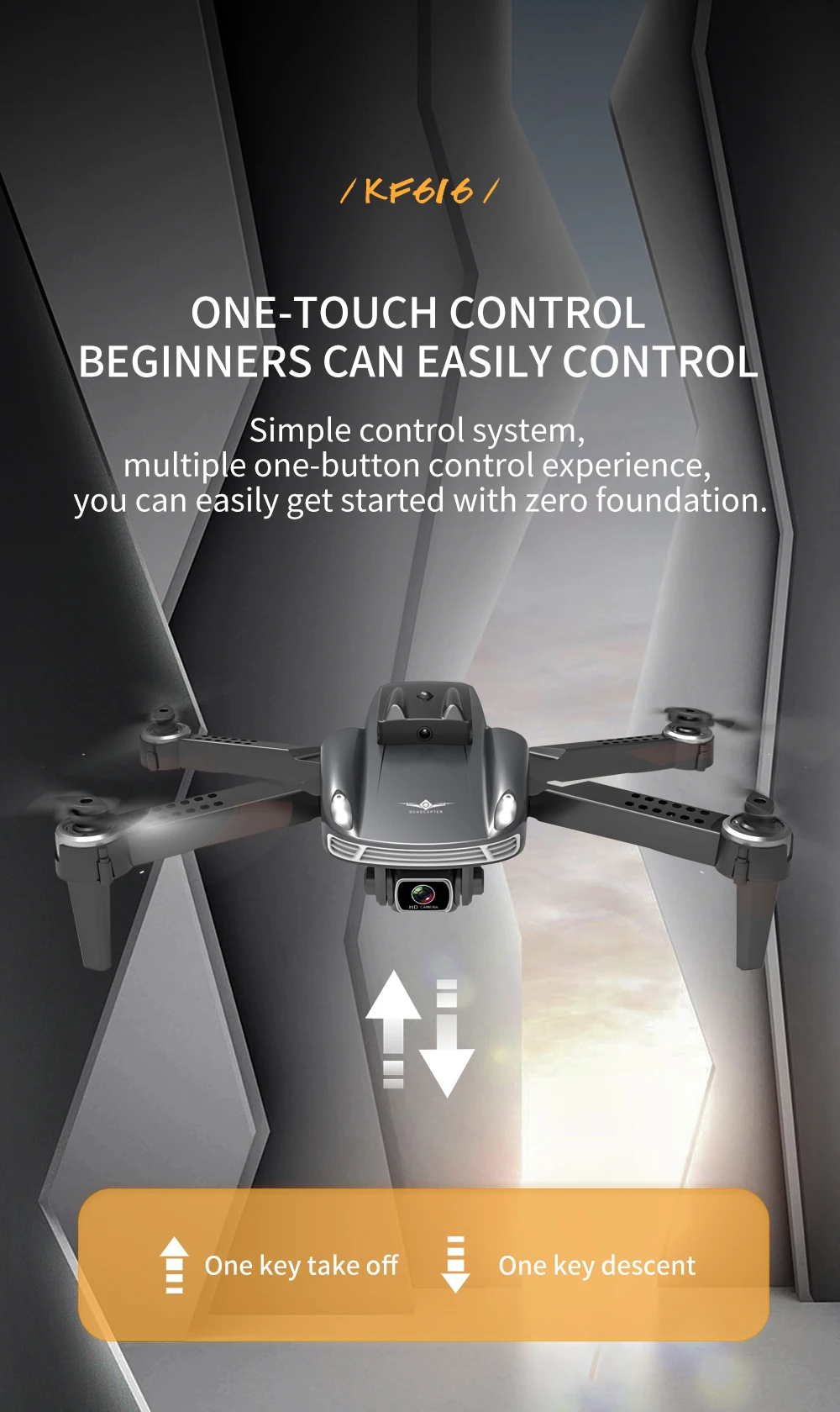 KF616 Drone, one-button control beginners can easily control simple control system .