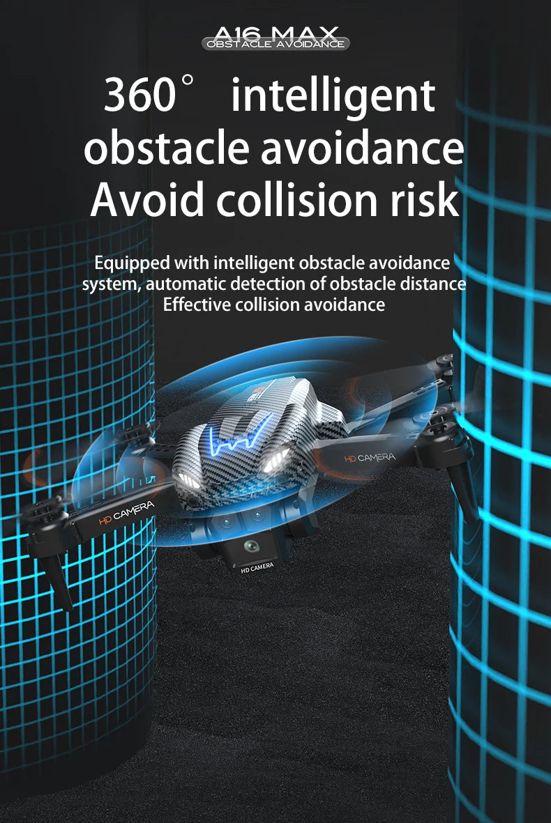 A16 MAX Drone, intelligent obstacle avoidance system automatically detects obstacle distance . h